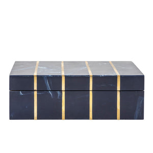 Navy Box with Brass Stripes